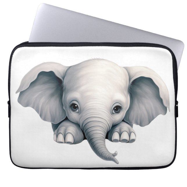 Peeking Elephant Laptop Sleeve (Front)