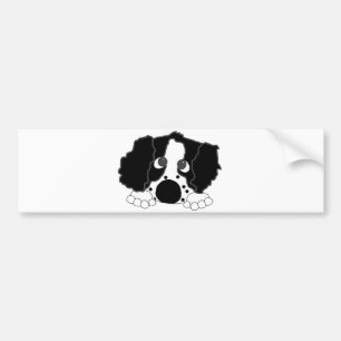 peeking ess black and white bumper sticker
