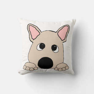 peeking french bulldog cream throw pillow