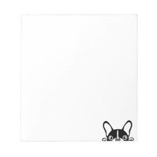Peeking french bulldog notepad