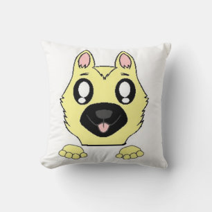 peeking german shepherd black and cream throw pillow