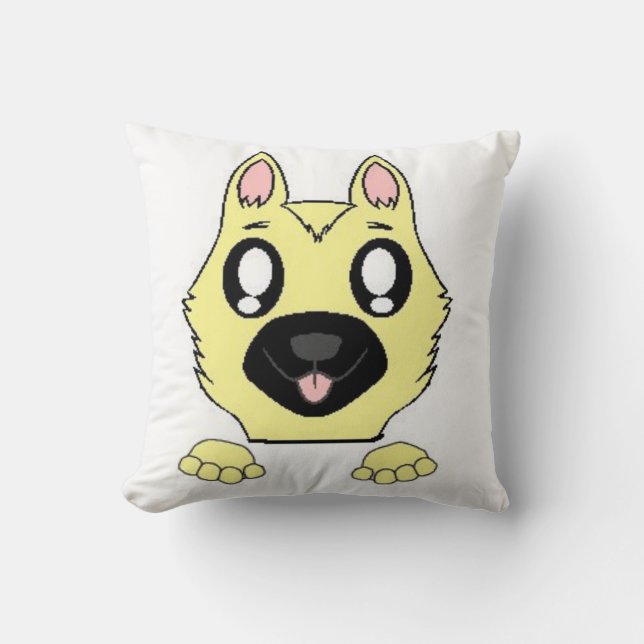 peeking german shepherd black and cream throw pillow (Front)