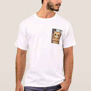 Peeking Ginger Tabby Cat in Box Art T-Shirt