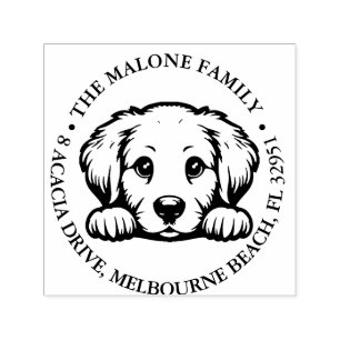 Peeking Golden Retriever Personalized Theme Self-inking Stamp