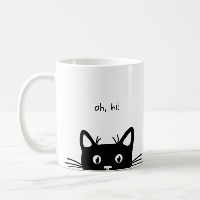 Peeking Kitty Mug (Left)