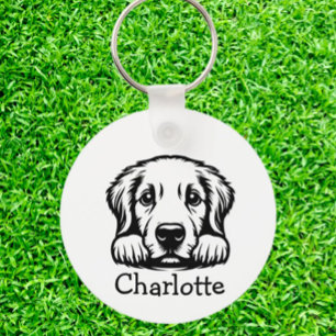 Peeking Labrador Puppy Personalized Keychain