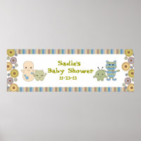 Peeking Monsters Baby Shower Banner