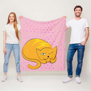 Peeking Orange Cat Fleece Blanket