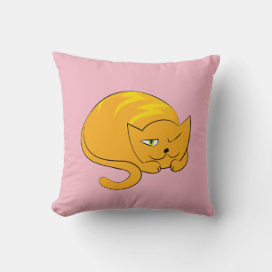 Peeking Orange Cat Throw Pillow