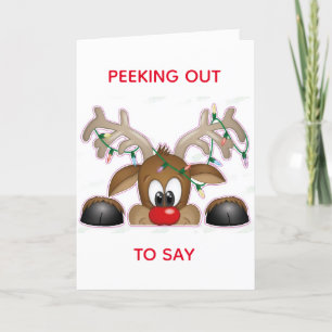 PEEKING OUT TO SAY *HAVE A MERRY CHRISTMAS* HOLIDAY CARD