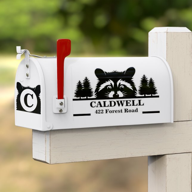 Peeking Raccoon Personalized Front Mailbox Sticker (Creator Uploaded)