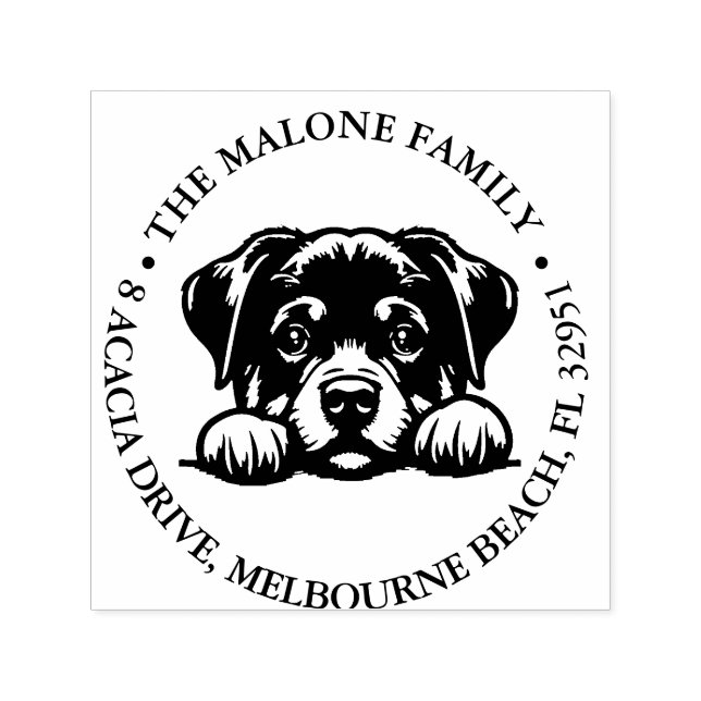 Peeking Rockweiler Personalized Theme  Self-inking Stamp (Design)