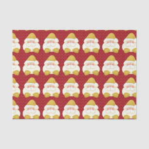 Peeking Santa in Gold with Red Polka Dots Tissue Paper