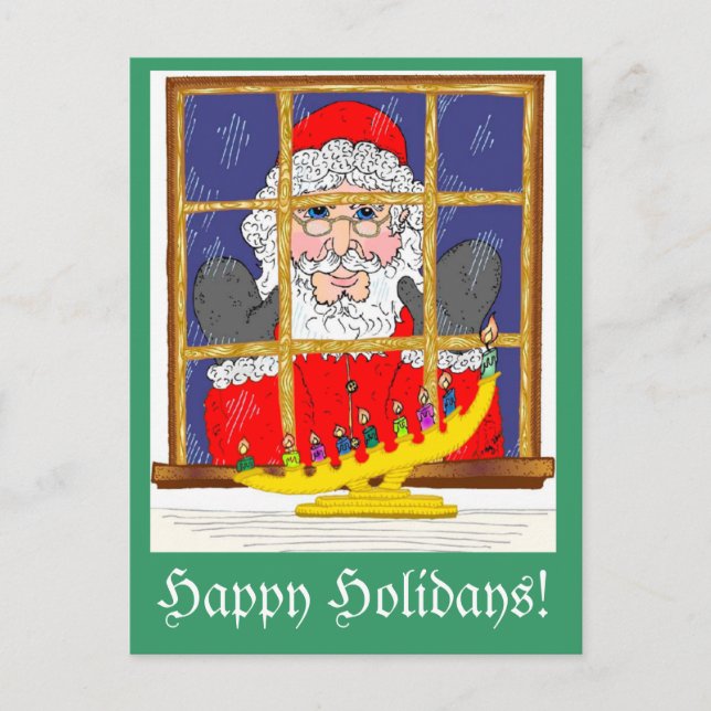 Peeking Santa Postcard (Front)