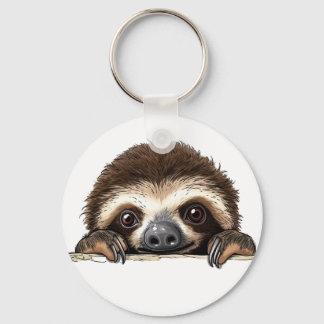 Peeking Sloth Keychain