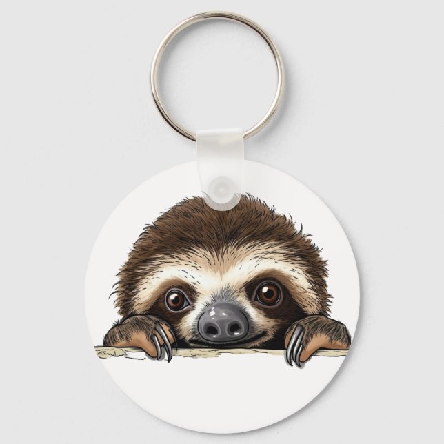 Peeking Sloth Keychain (Front)