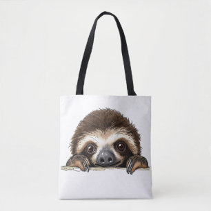 Peeking Sloth Tote Bag