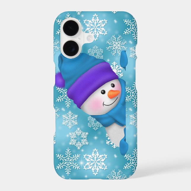 Peeking Snowman iPhone 7 barely there case (Back)