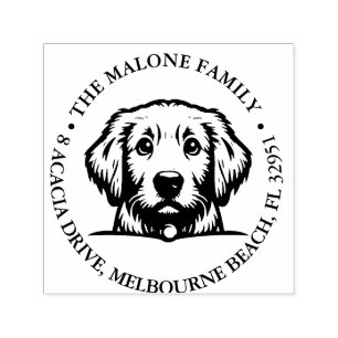 Peeking Terrier Puppy Personalized Theme Self-inking Stamp