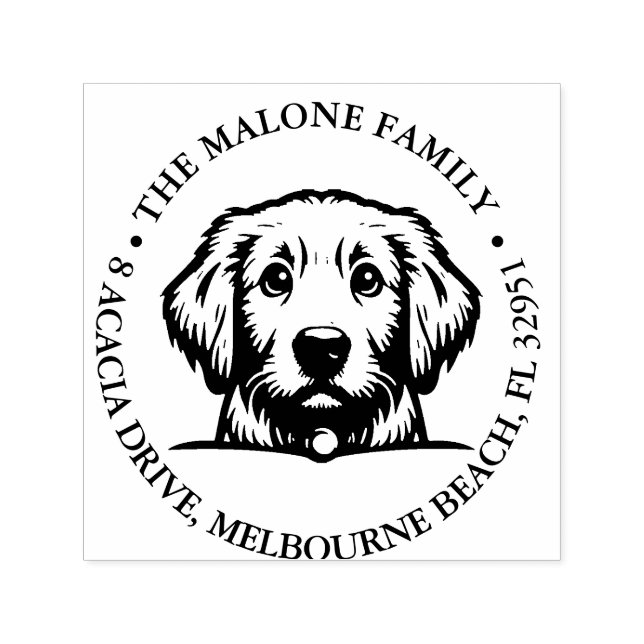 Peeking Terrier Puppy Personalized Theme  Self-inking Stamp (Design)