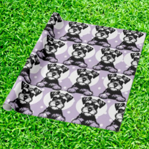 Peeking Terrier Purple Personalized Theme Wrapping Paper