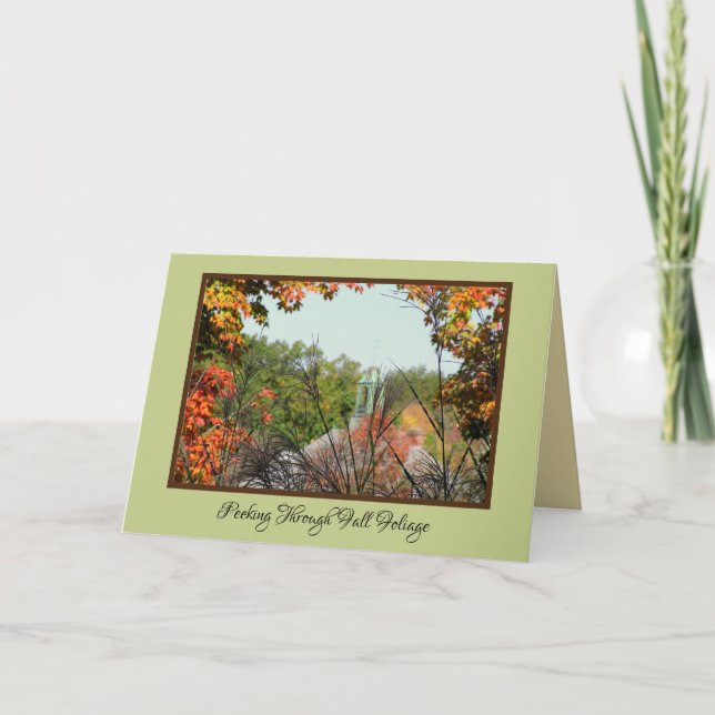 PEEKING THROUGH FALL FOLIAGE/GROUNDS OF KINGWOOD CARD (Front)