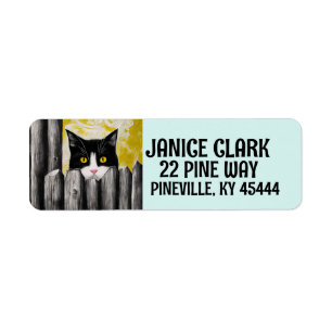 PEEKING TUXEDO CUTE CAT RETOUR ADRESSE ÉTIQUETTES