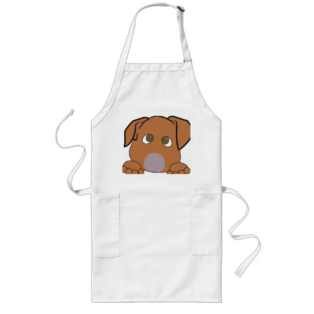 peeking vizsla long apron (Front)