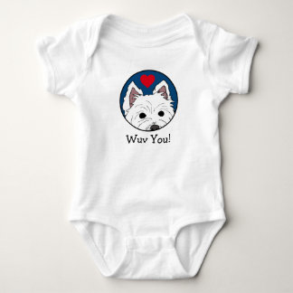 Peeking Westie Wuv You! Infant Bodysuit