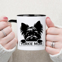Peeking Yorkie Black Silhouette Yorkie Mom 