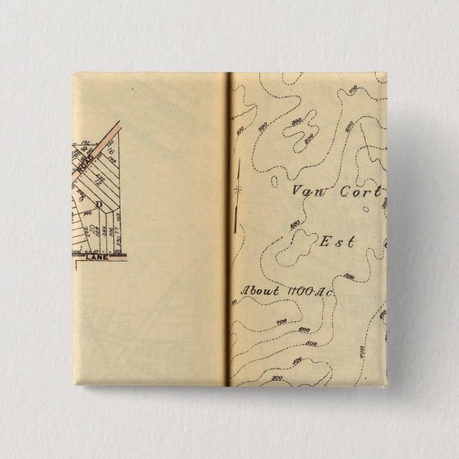 Peekskill, New York 2 Inch Square Button (Front)