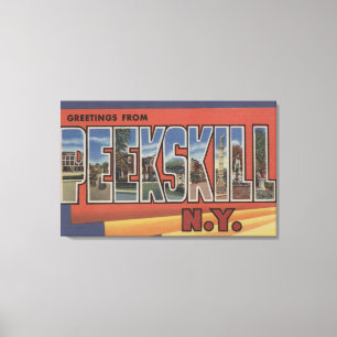 Peekskill, New York - Large Letter Scenes Canvas Print