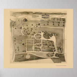 Peekskill On The Hudson, NY Panoramic Map - 1890 Poster