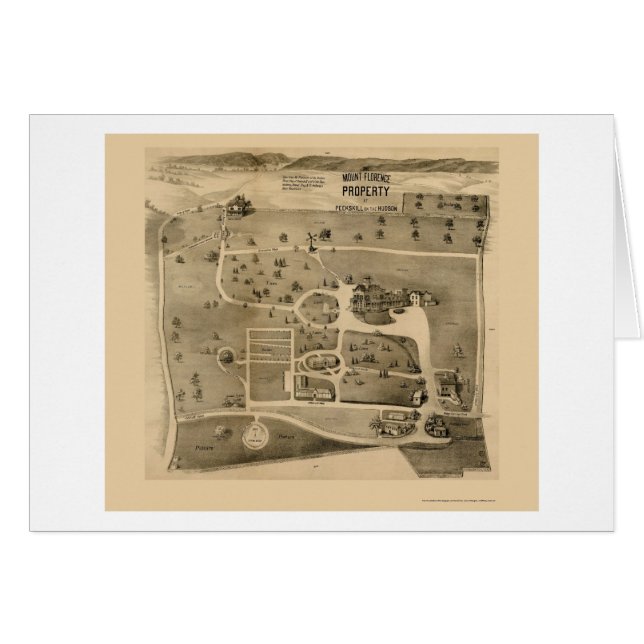 Peekskill sur le Hudson, carte panoramique de NY - (Devant horizontal)