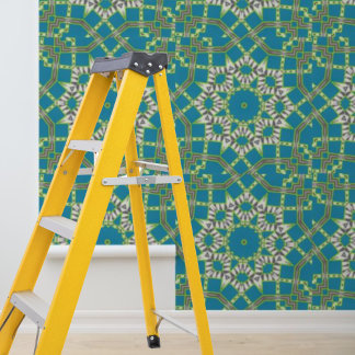 Peel and Stick Blue Graphic Circles Pattern Wallpaper