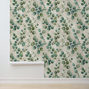 Peel and Stick Eucalyptus Leaves Botanical Wallpaper