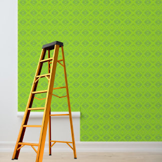 Peel and stick green diamond graphic pattern wallpaper