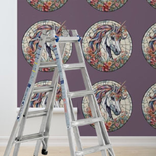 Peel and Stick unicorn mythical horse mosiac Wallpaper