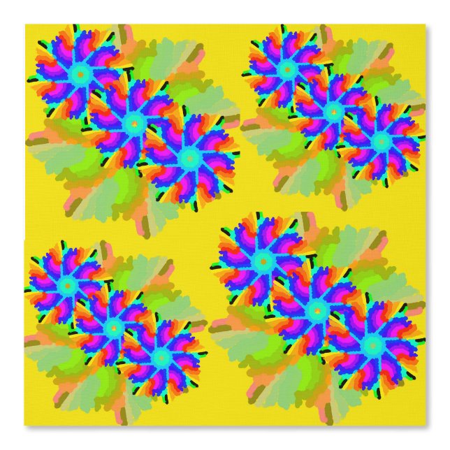 Peel and Stick Wallpaper 4 - Yellow and Flowers (Front)