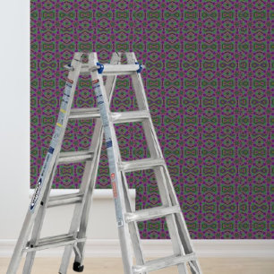 Peel and stick wallpaper purple green yellow