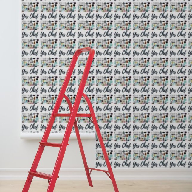 Peel and stick wallpaper yes chef kitchen utensils (Peel and stick wallpaper yes chef kitchen utensils wallpaper)
