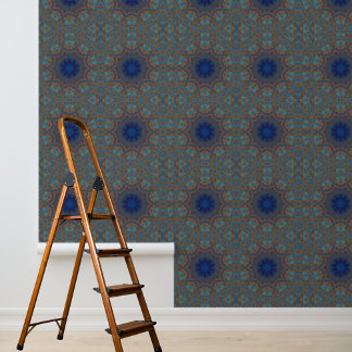 Peel et bâton Papier peint Bleu Copper Graphique