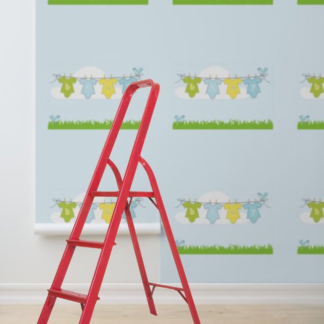 Peel et bâton papier peint Nursery Baby Blue (Peel and stick wallpaper Nursery Baby Blue Wallpaper)