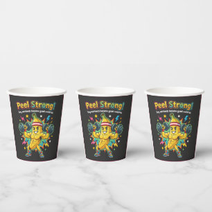 Peel Strong! – Banana Gym Motivation Paper Cups