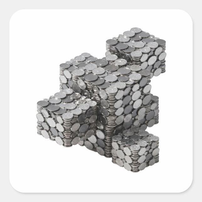 Peelable Silver Decal Art Square Sticker (Front)