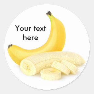 Peeled and cut banana classic round sticker