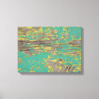 Peeling Green and Yellow Paint Canvas Print