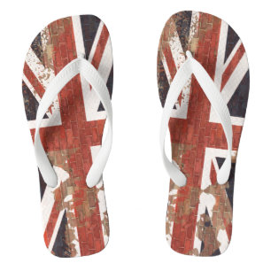 Peeling Paint Graffiti UK Union Jack Flip Flops