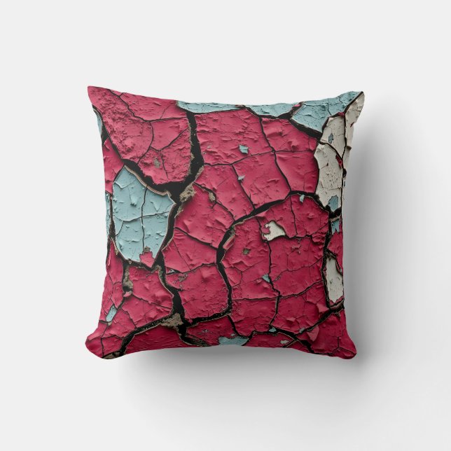 Peeling Paint Layers Throw Pillow (Front)