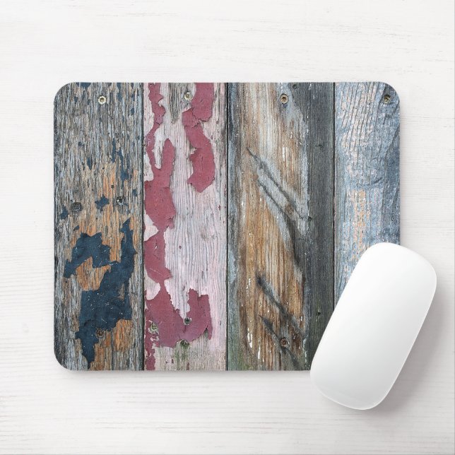 Peeling Paint on Wood Mouse Pad (With Mouse)